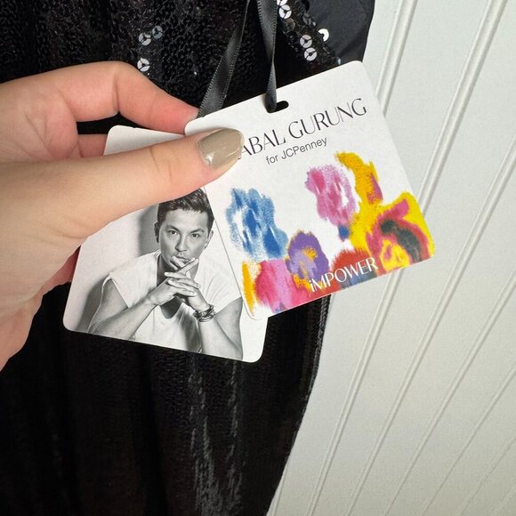 Prabal Gurung x JCP NWT black sequin dress back tie size 3X L8 - Picture 7 of 10